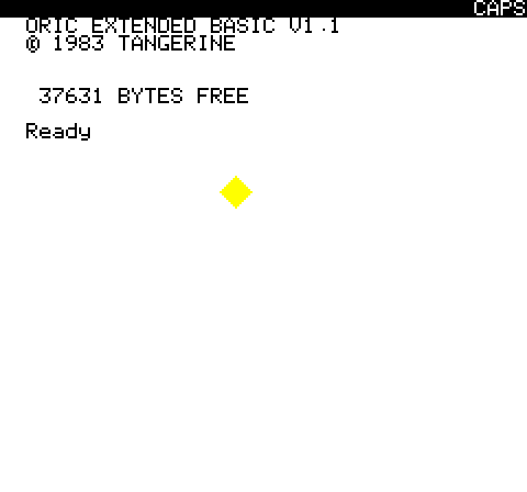 Atmos start-up screen with a yellow diamond on top