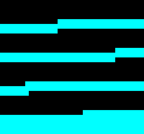 Black and cyan bands whose boundaries form steps